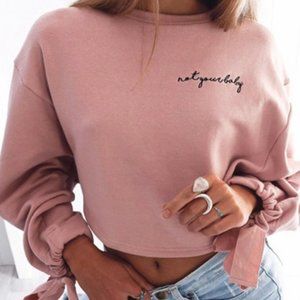 'Not Your Baby' Bowknot Crop Sweatshirt